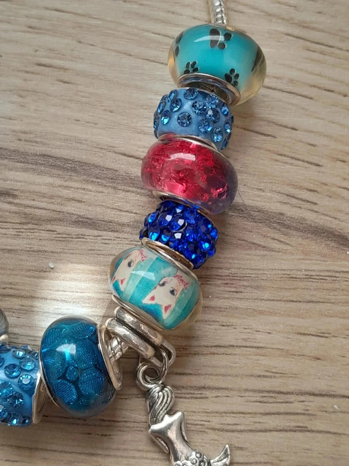 Pulsera azul, con sirena, pez, concha - 19,5cm – photo 3